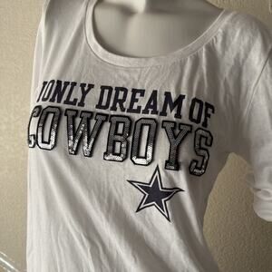 Victoria's Secret PINK Women’s Shirt Dallas Cowboys NFL Collection Large Sequin
